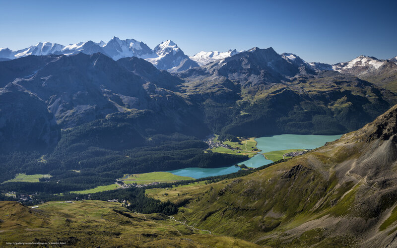 Mountain lake valley view