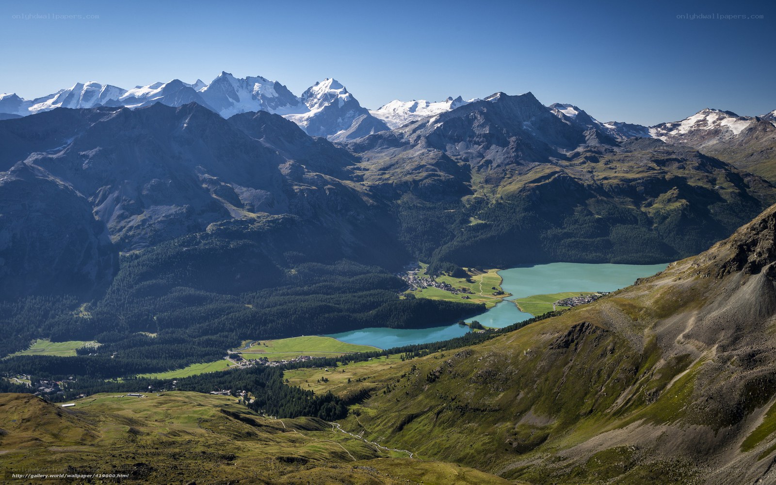 Mountain lake valley view