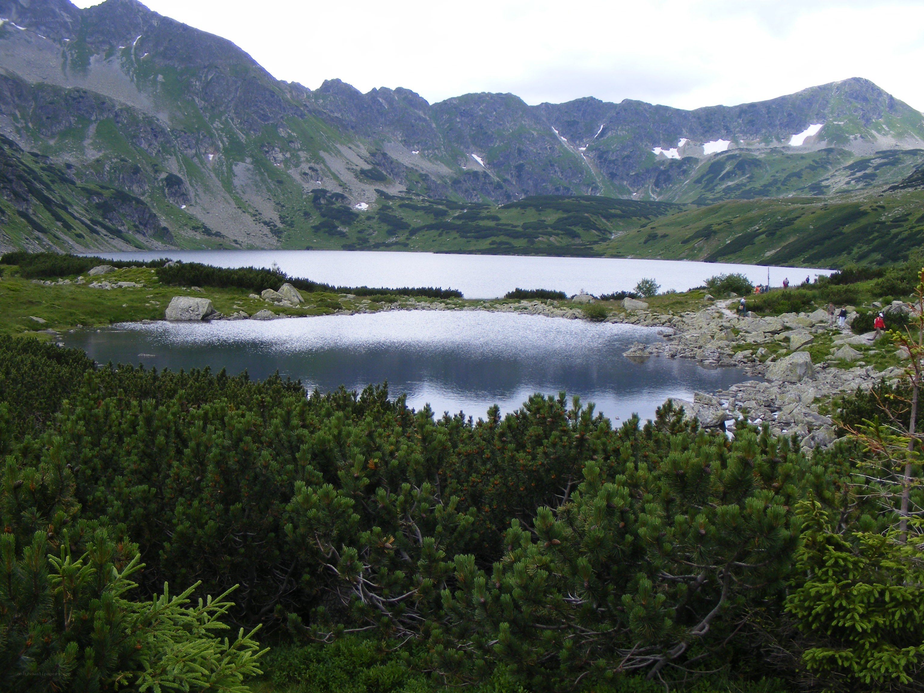 Mountain lake with alpine scenery