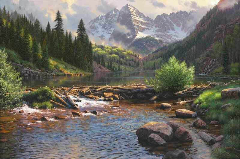 Mountain Lake with Beaver Dam