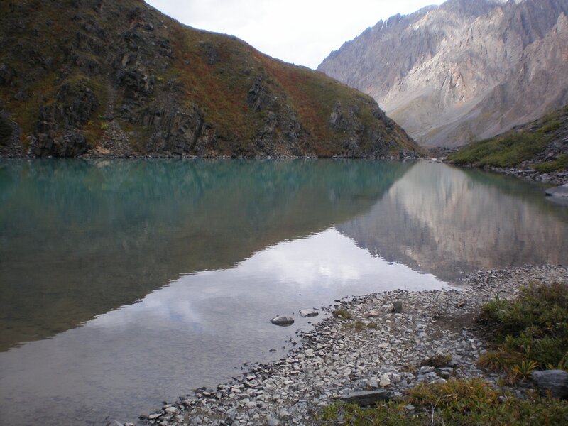 Mountain lake with clear reflection