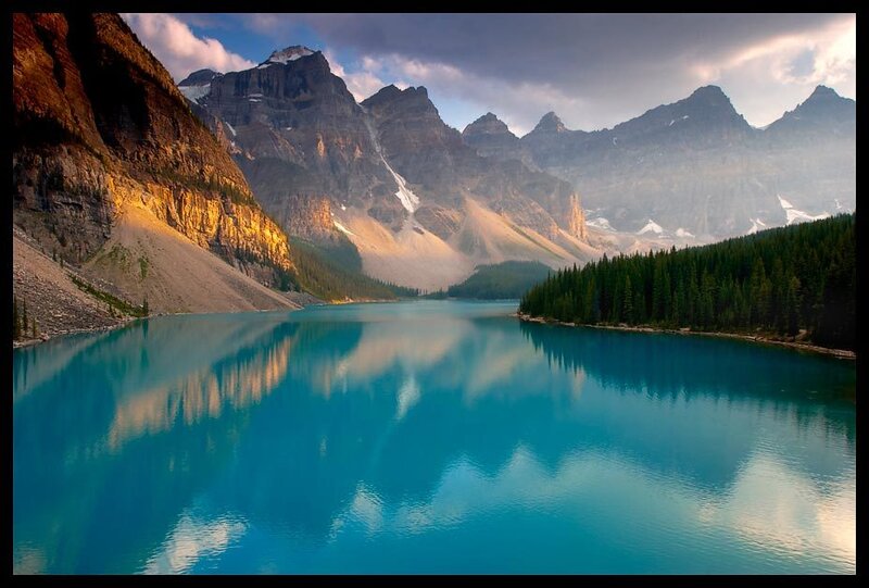 Mountain lake with clear reflection