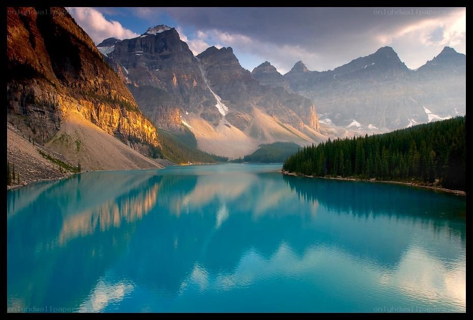 Mountain lake with clear reflection
