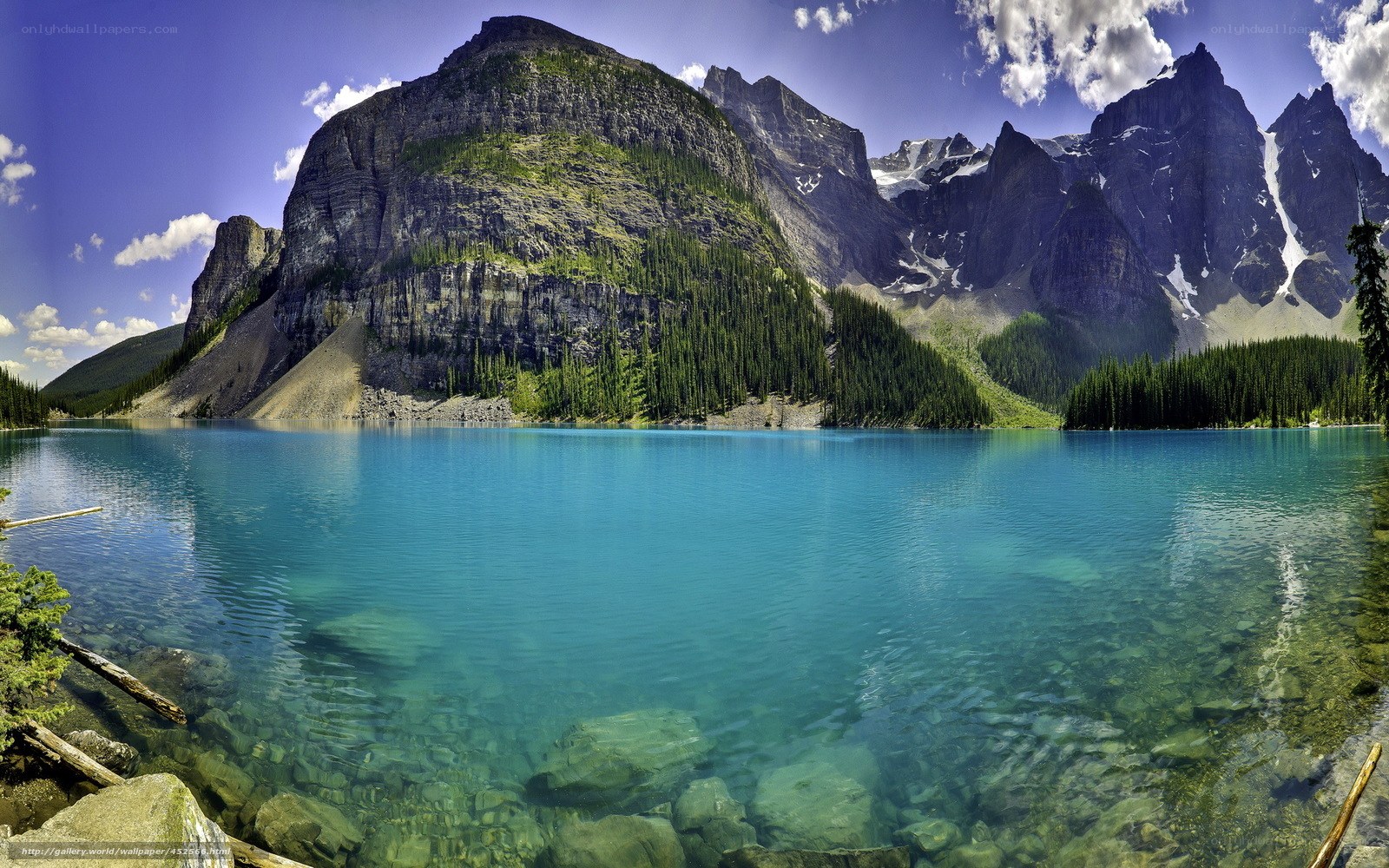 Mountain lake with clear turquoise water