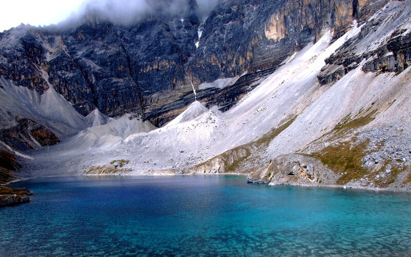 Mountain Lake with Cliffs