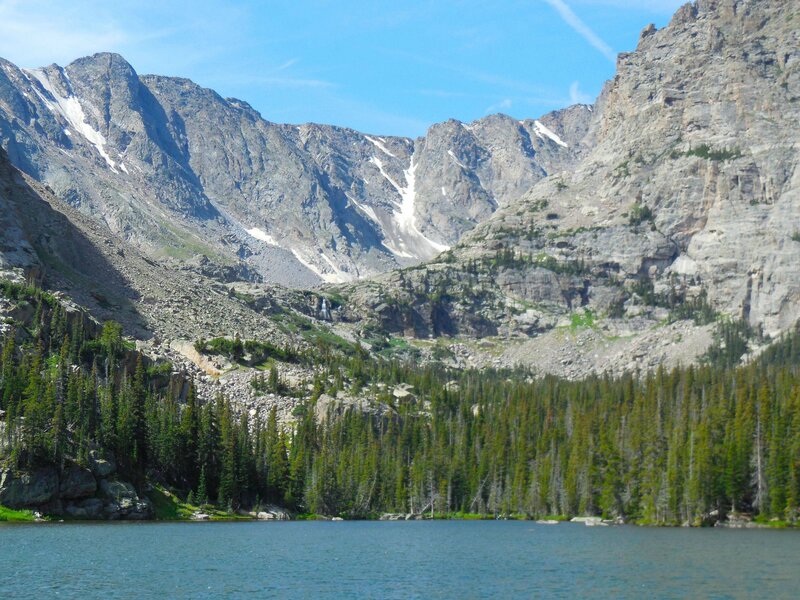 Mountain Lake with Forest — Blue, Serene, Summer