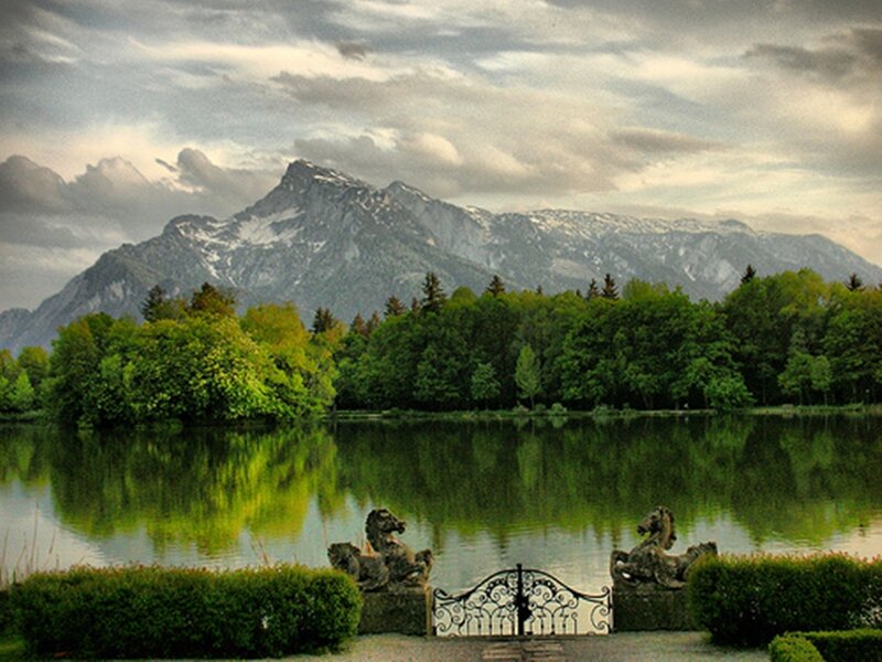 Mountain Lake with Gate