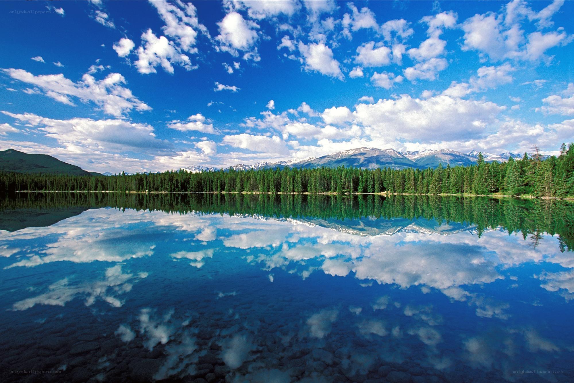 Mountain lake with perfect reflection