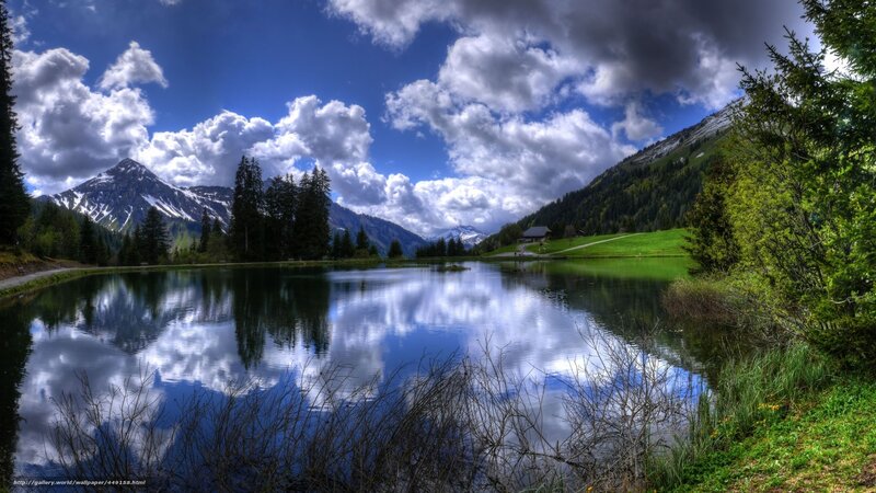 Mountain lake with reflection