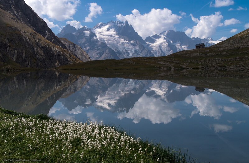Mountain lake with reflection