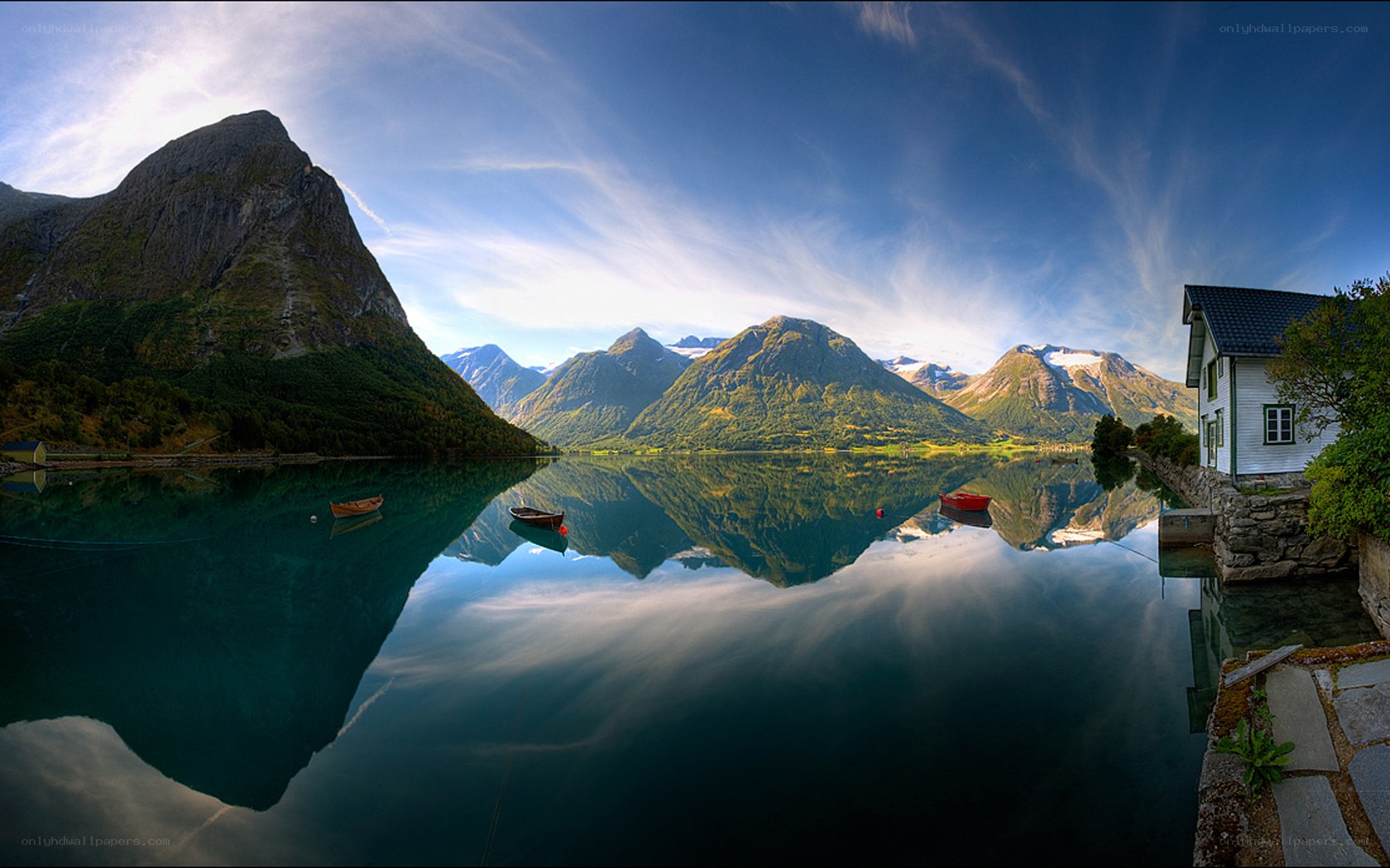 Mountain lake with reflection