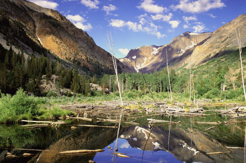 Mountain lake with reflection
