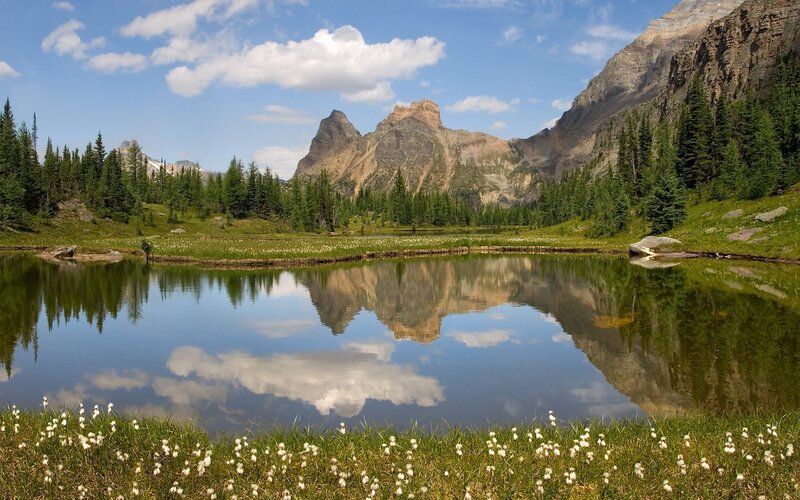Mountain lake with reflection