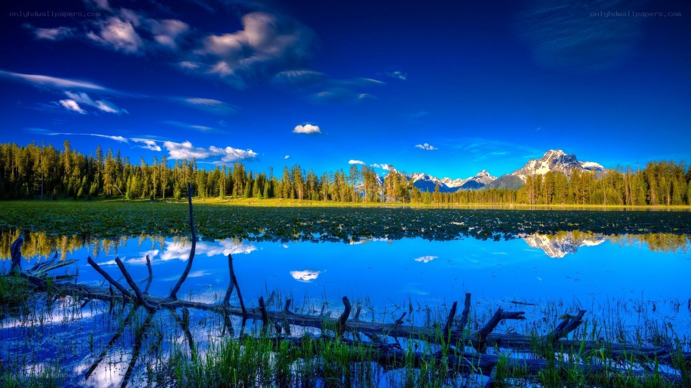 Mountain lake with reflection
