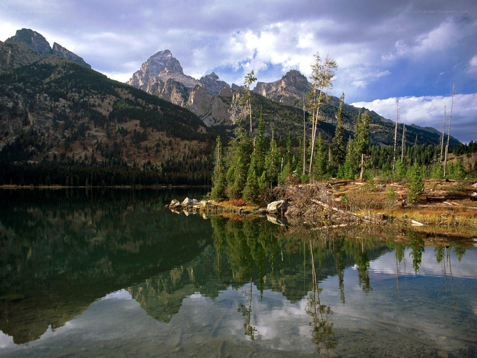 Mountain lake with reflection