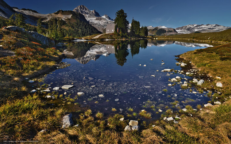 Mountain lake with reflection