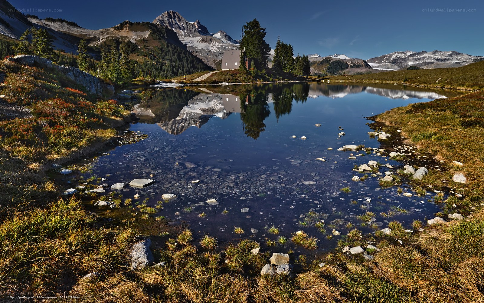 Mountain lake with reflection