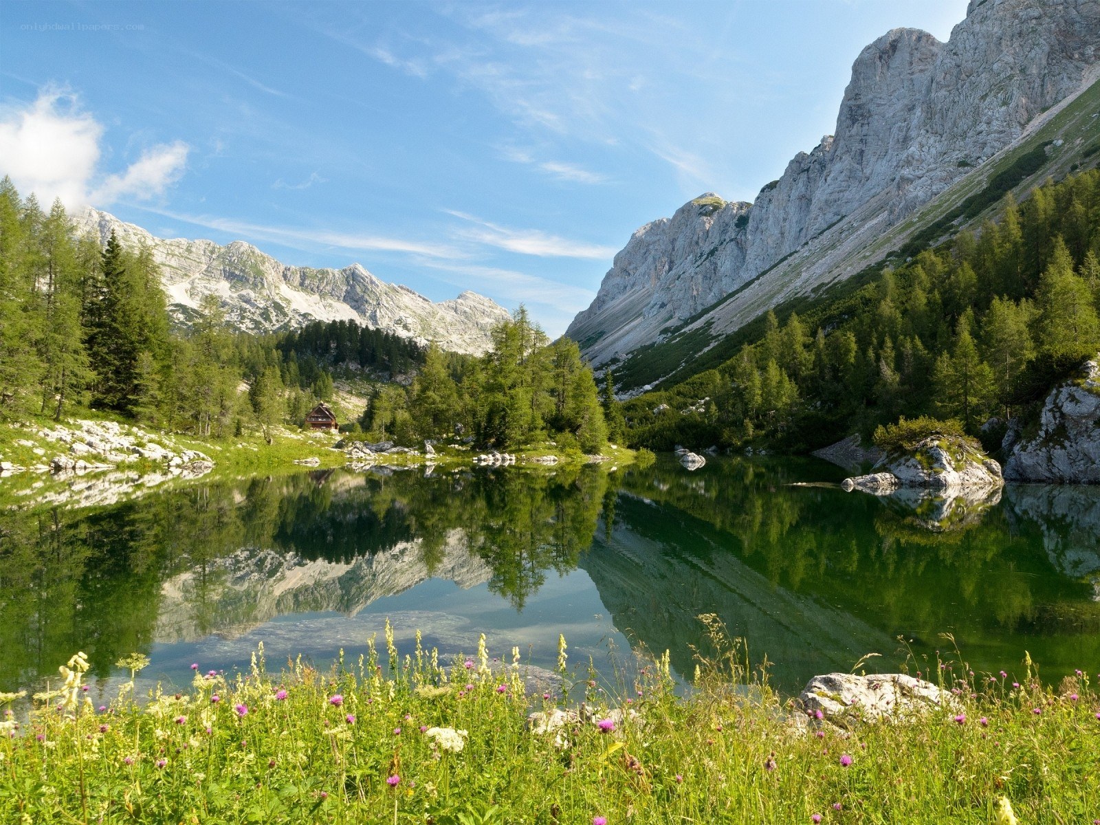 Mountain lake with reflection