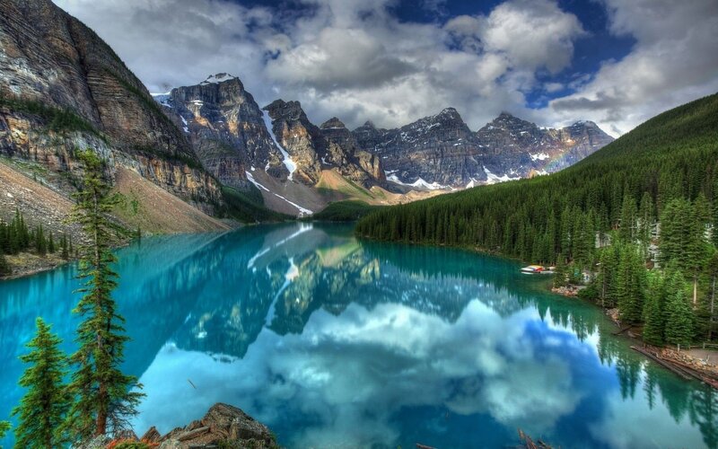 Mountain lake with reflection