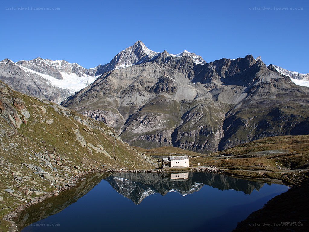 Mountain lake with reflection