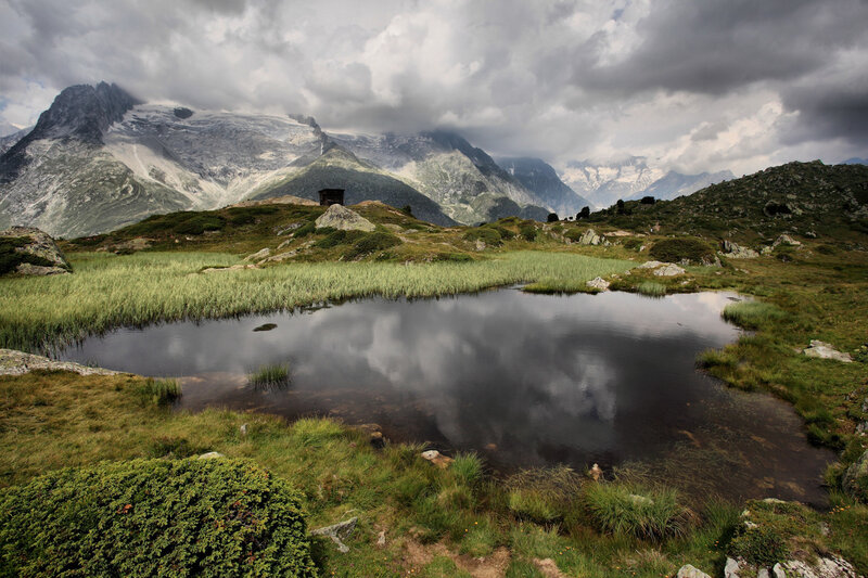 Mountain lake with reflection