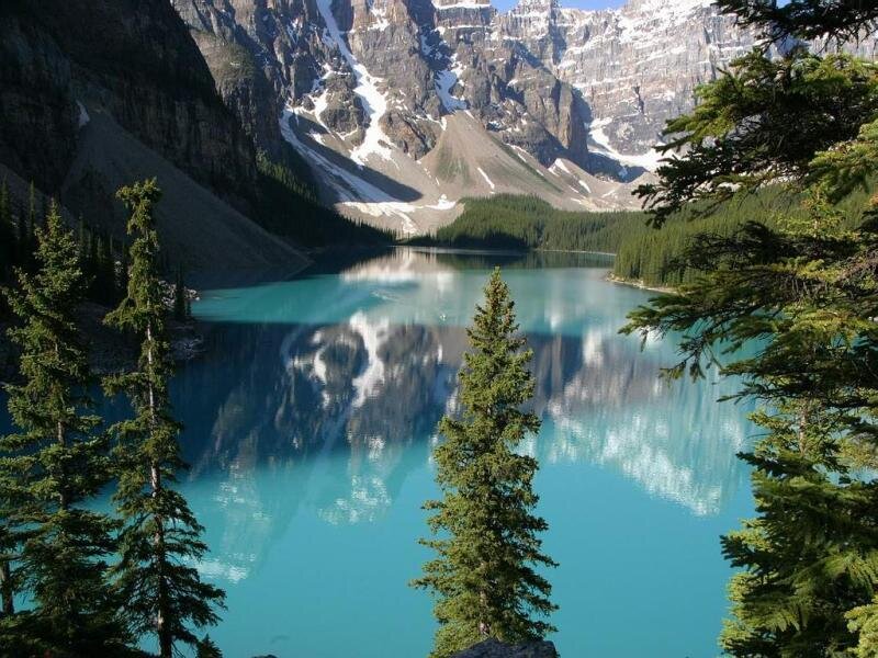 Mountain lake with reflection
