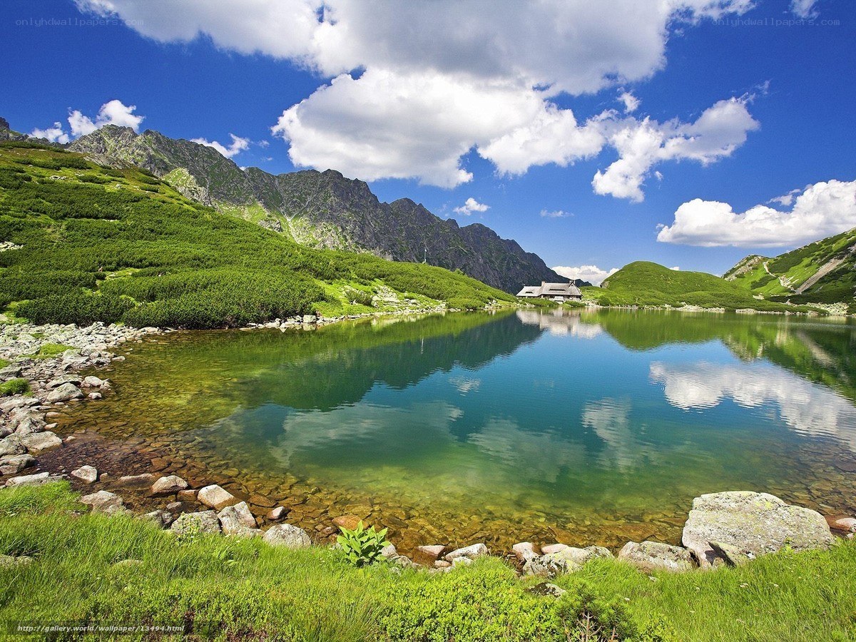 Mountain lake with reflection