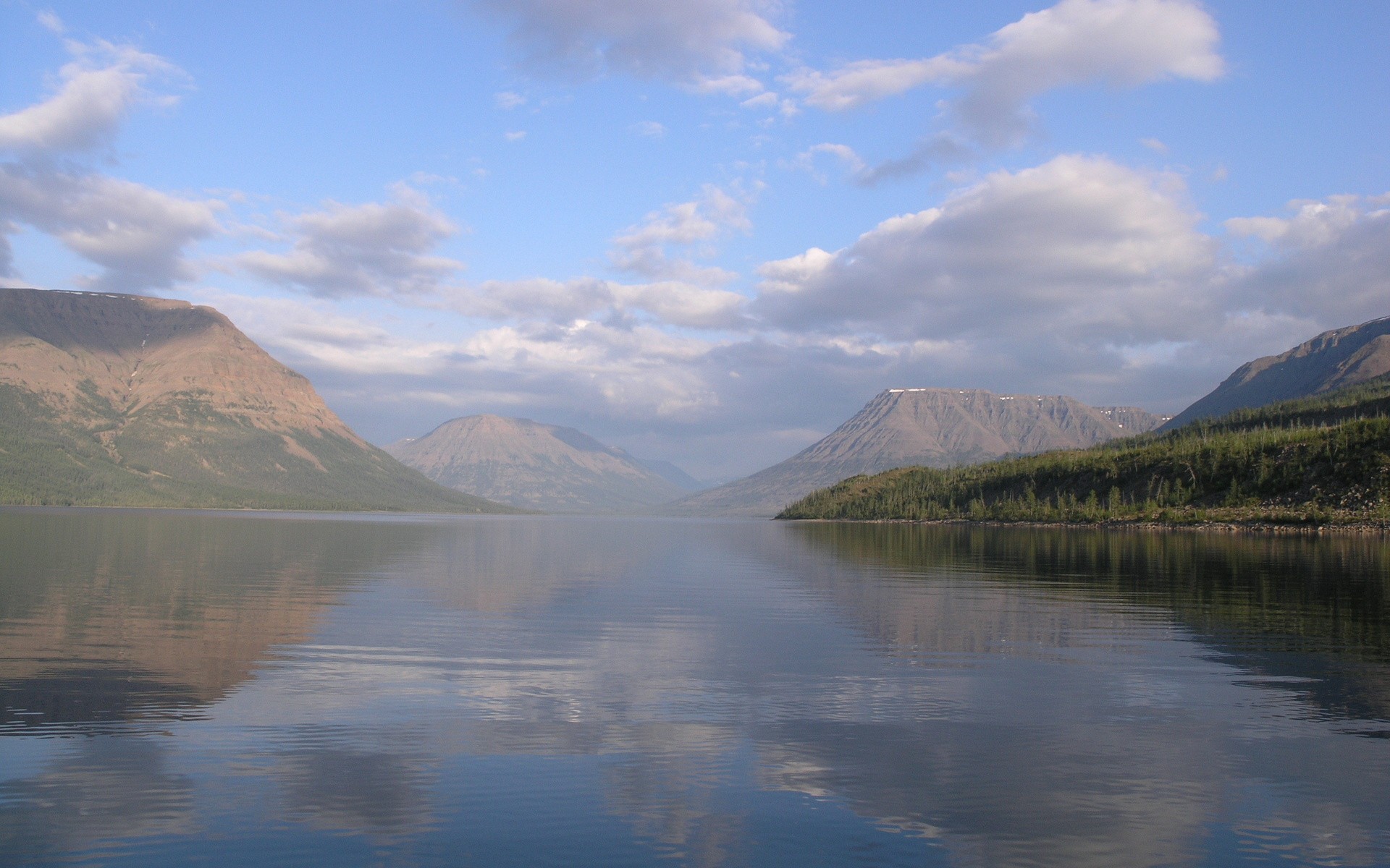 Mountain lake with reflections