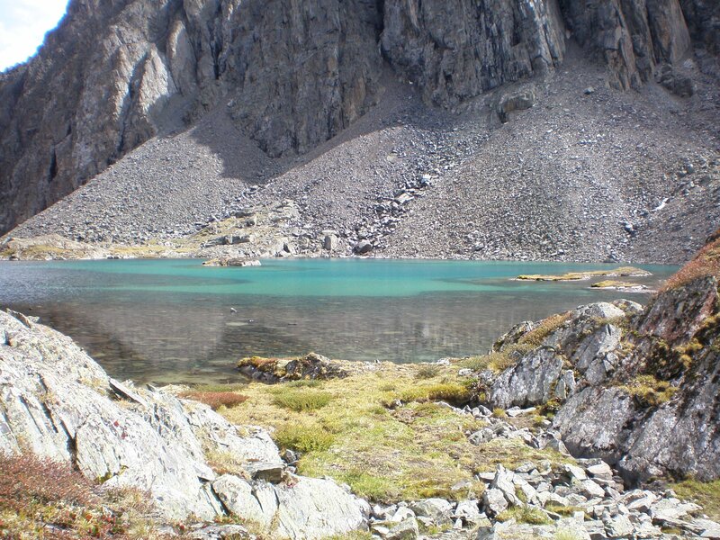 Mountain Lake with Rocks — Blue, Serene, Afternoon, Photograph, Gray