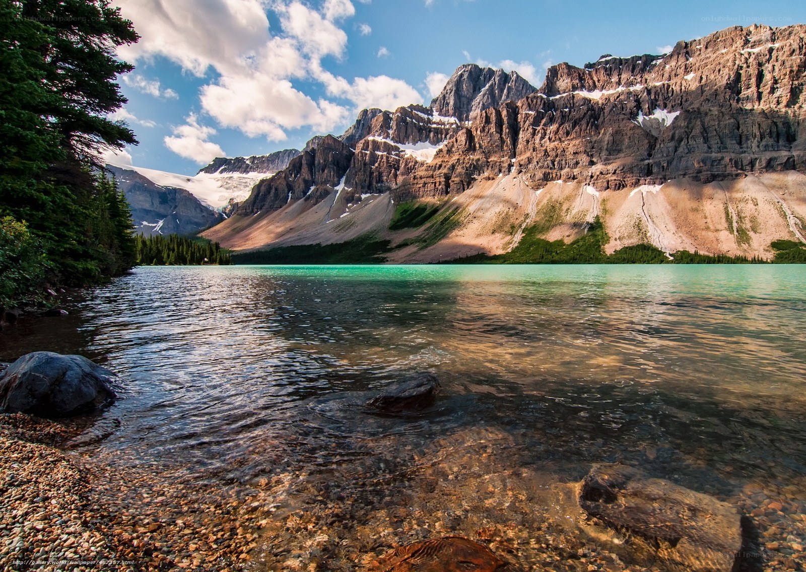 Mountain lake with turquoise water