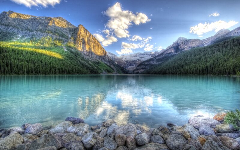 Mountain lake with turquoise water