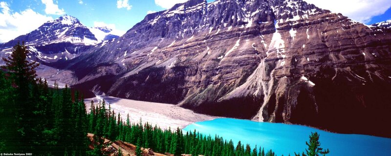 Mountain lake with turquoise water