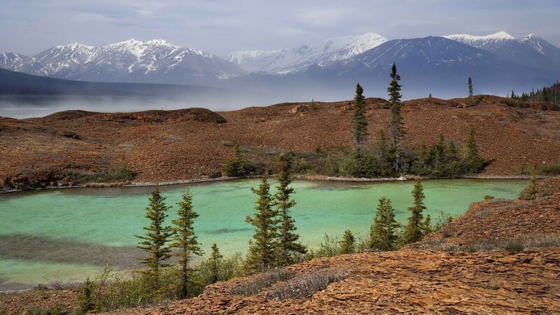 Mountain lake with turquoise water