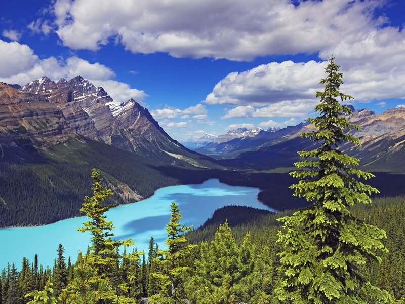 Mountain lake with turquoise water