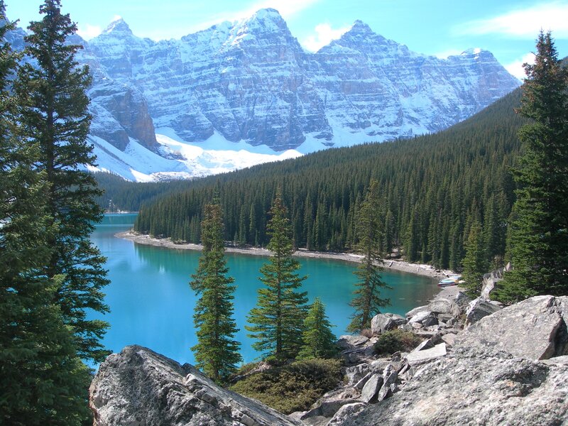 Mountain lake with turquoise water