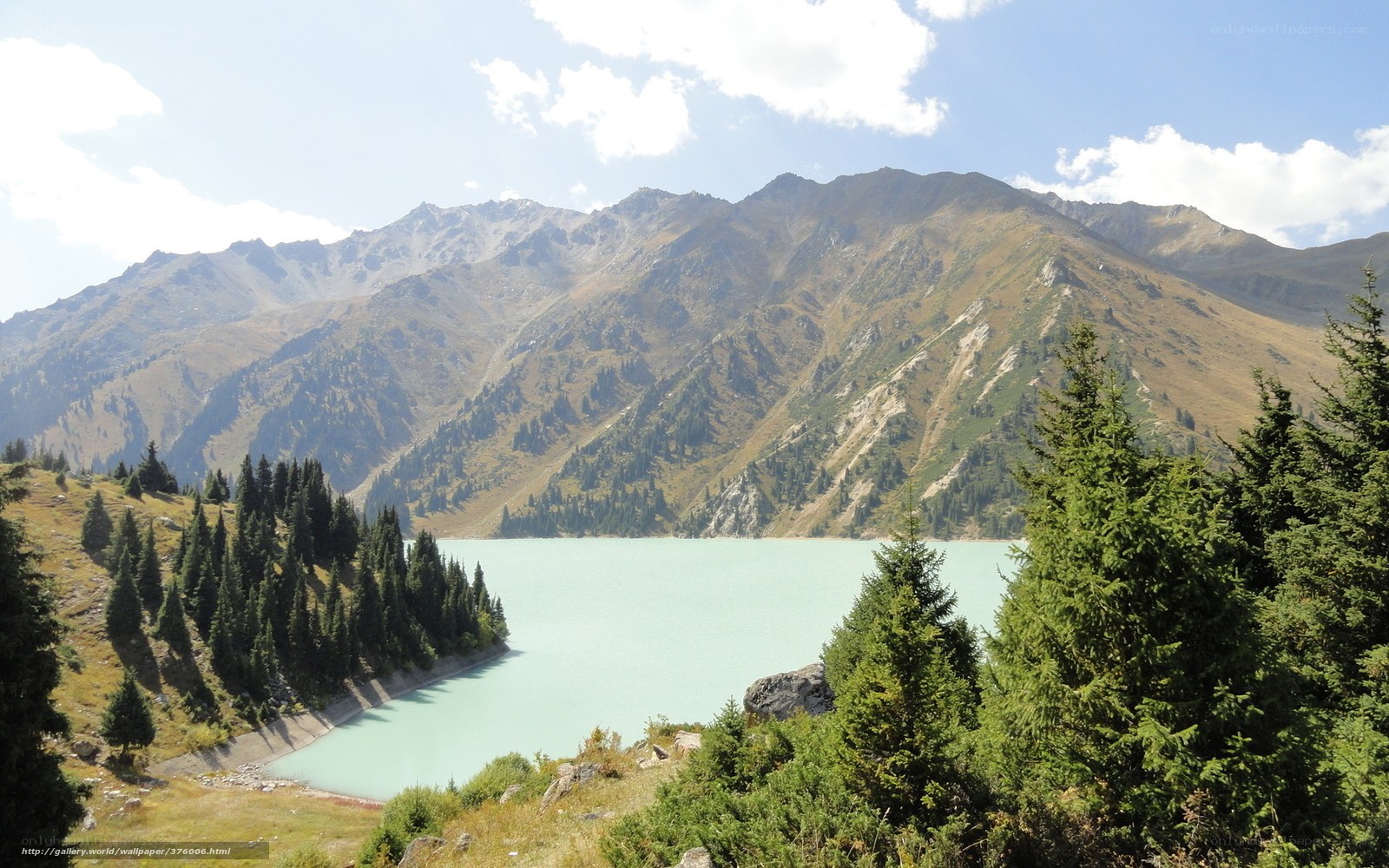 Mountain lake with turquoise water
