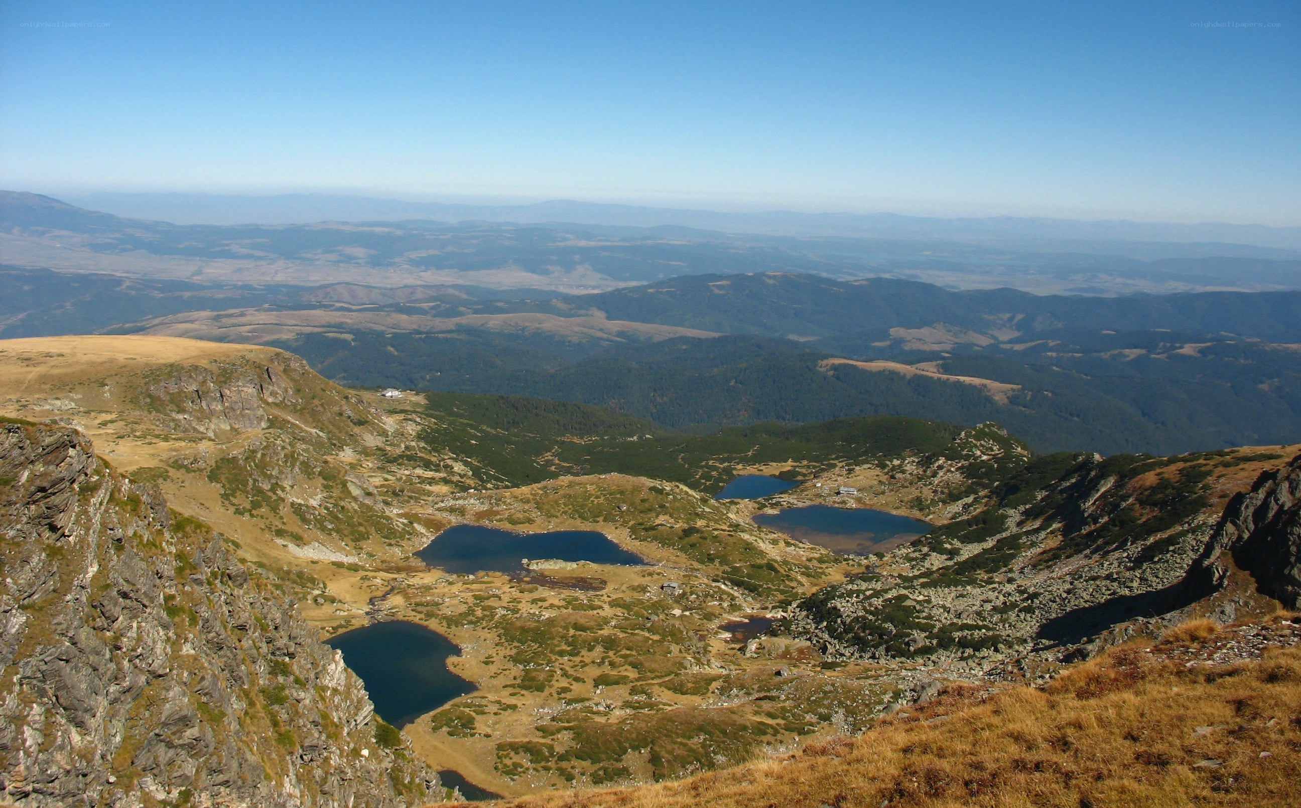Mountain lakes in a valley