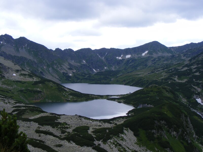 Mountain lakes in a valley