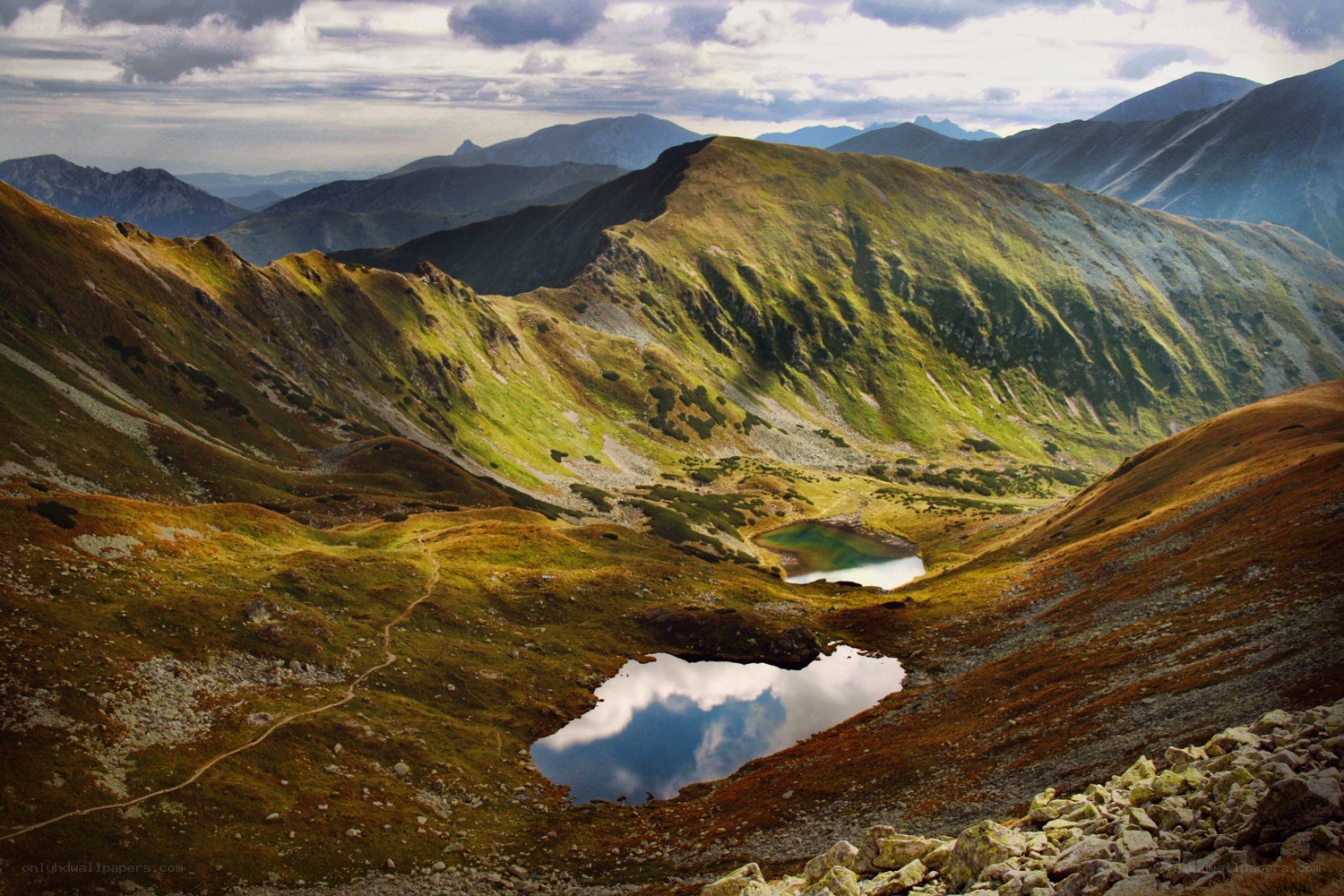 Mountain lakes in the highlands