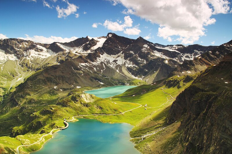 Mountain Lakes Landscape — Blue, Serene, Afternoon