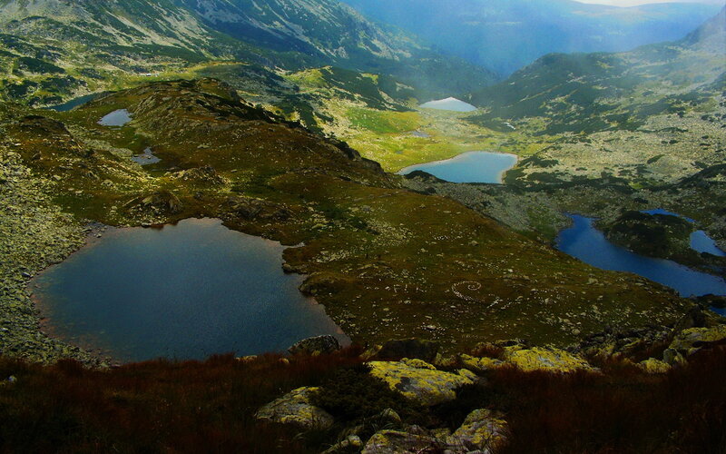 Mountain Lakes Landscape — Blue