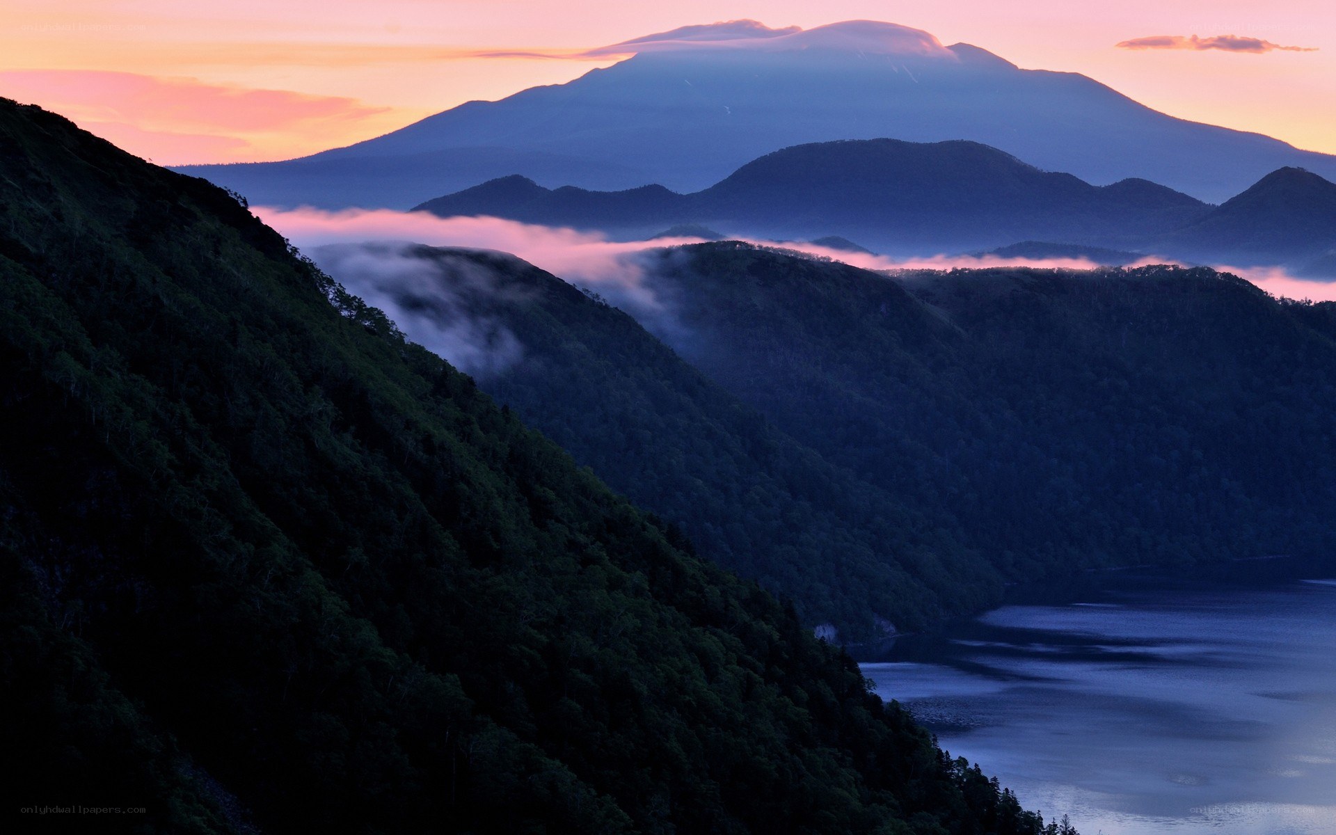 Mountain landscape at dawn