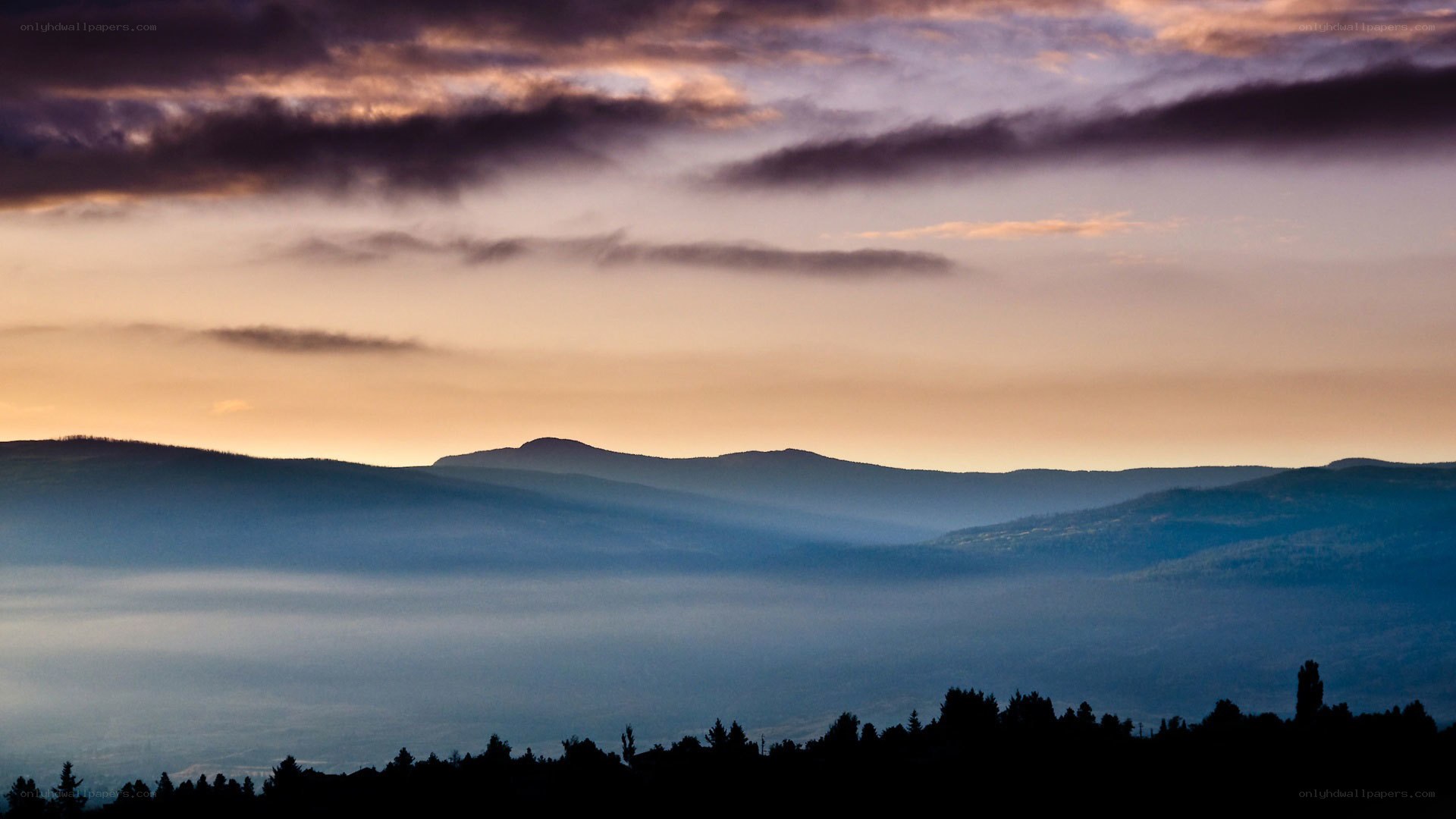Mountain landscape at dawn