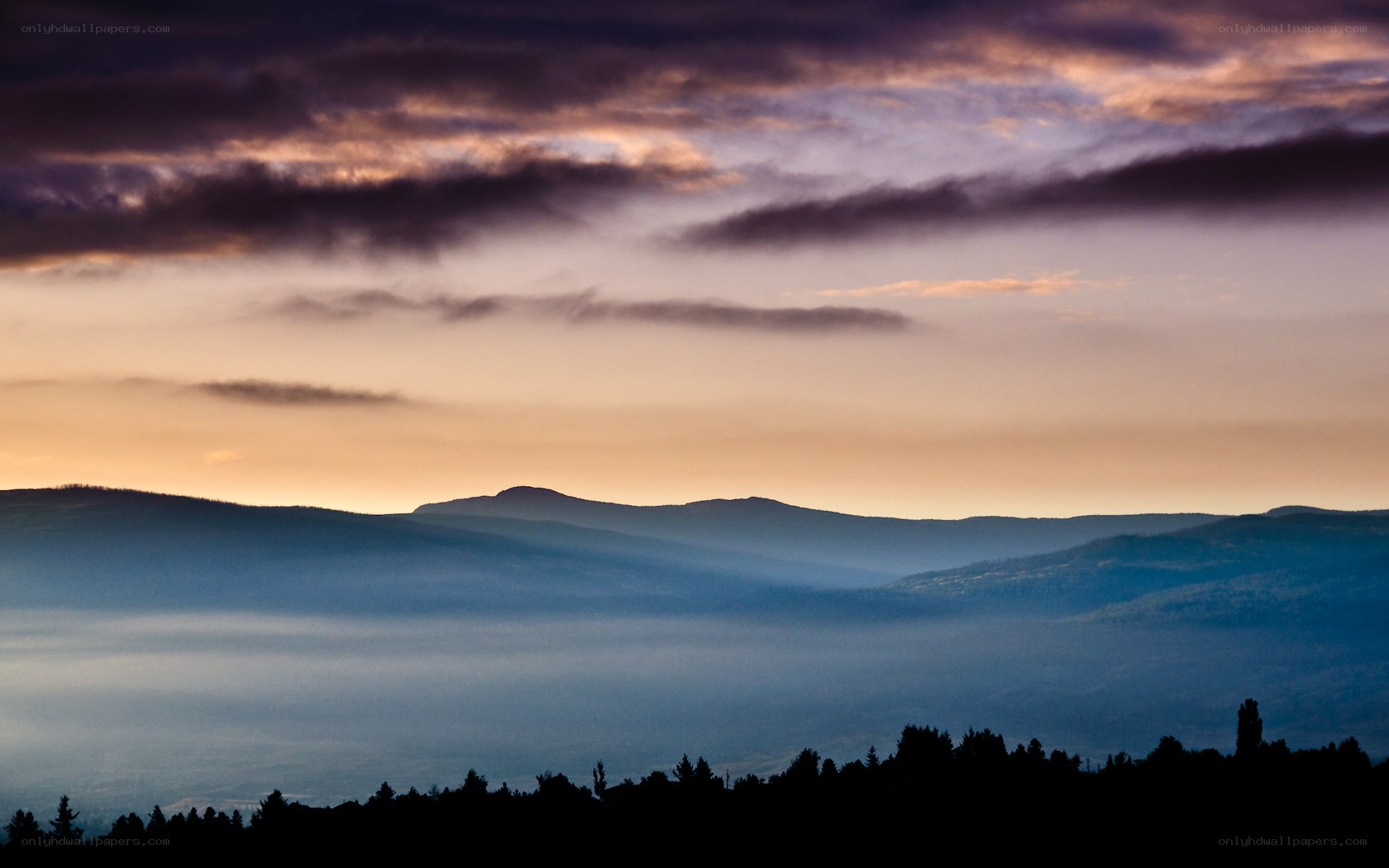 Mountain landscape at dawn