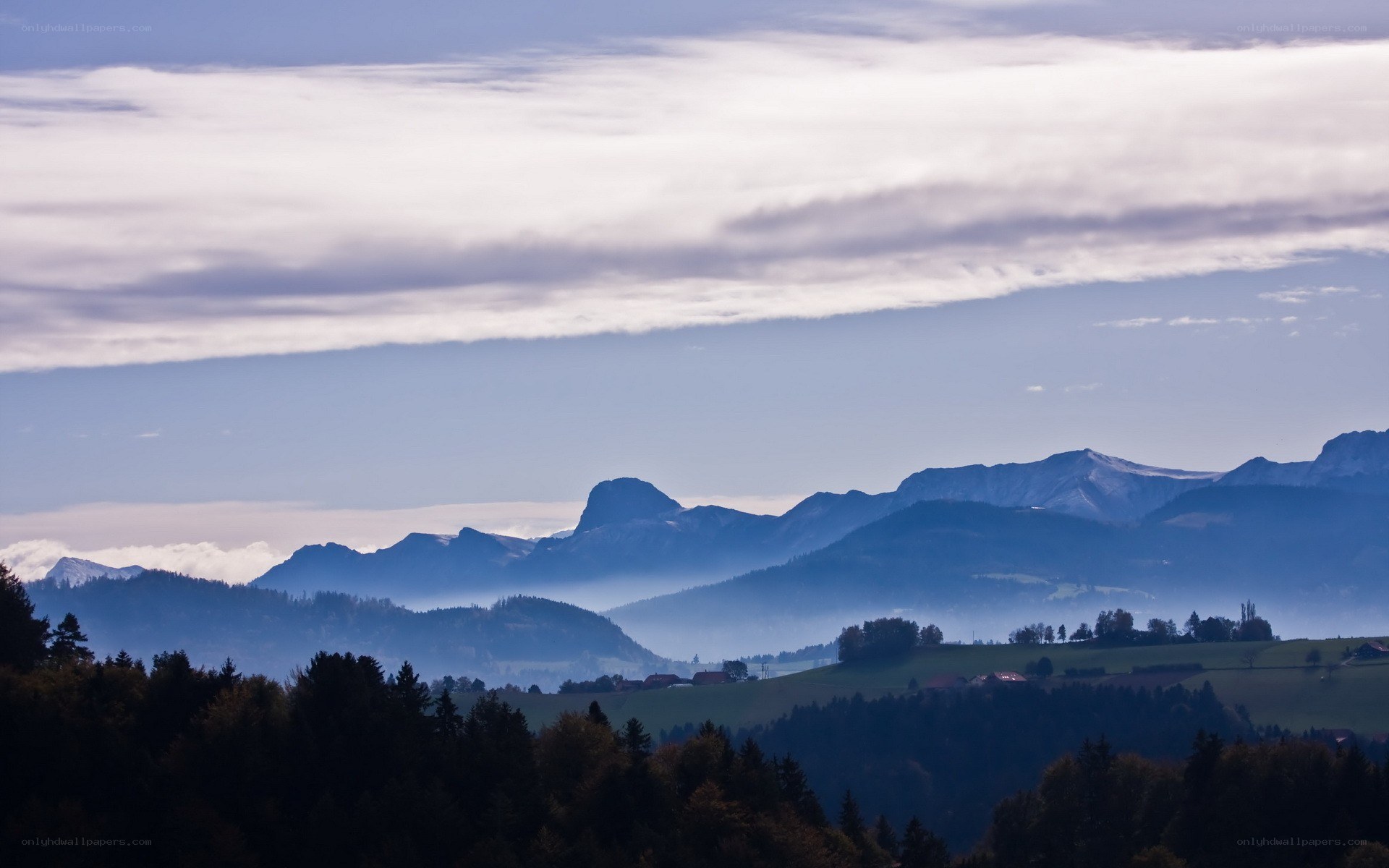Mountain landscape at dawn
