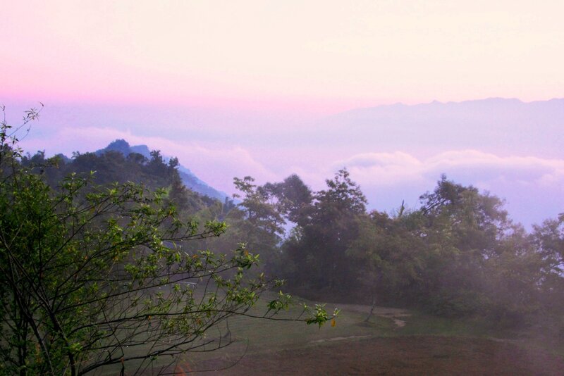 Mountain Landscape at Dawn — Pink