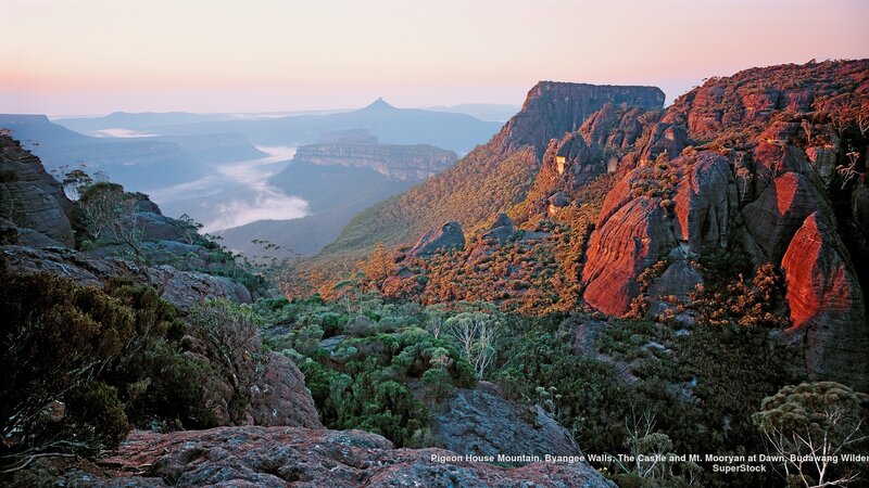 Mountain Landscape at Dawn — Red