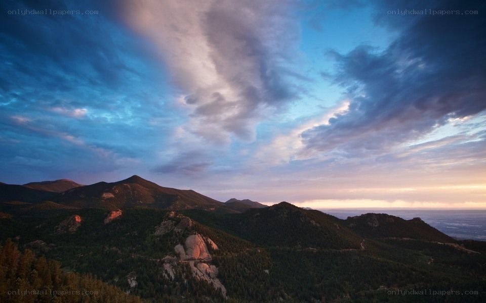 Mountain landscape at dusk