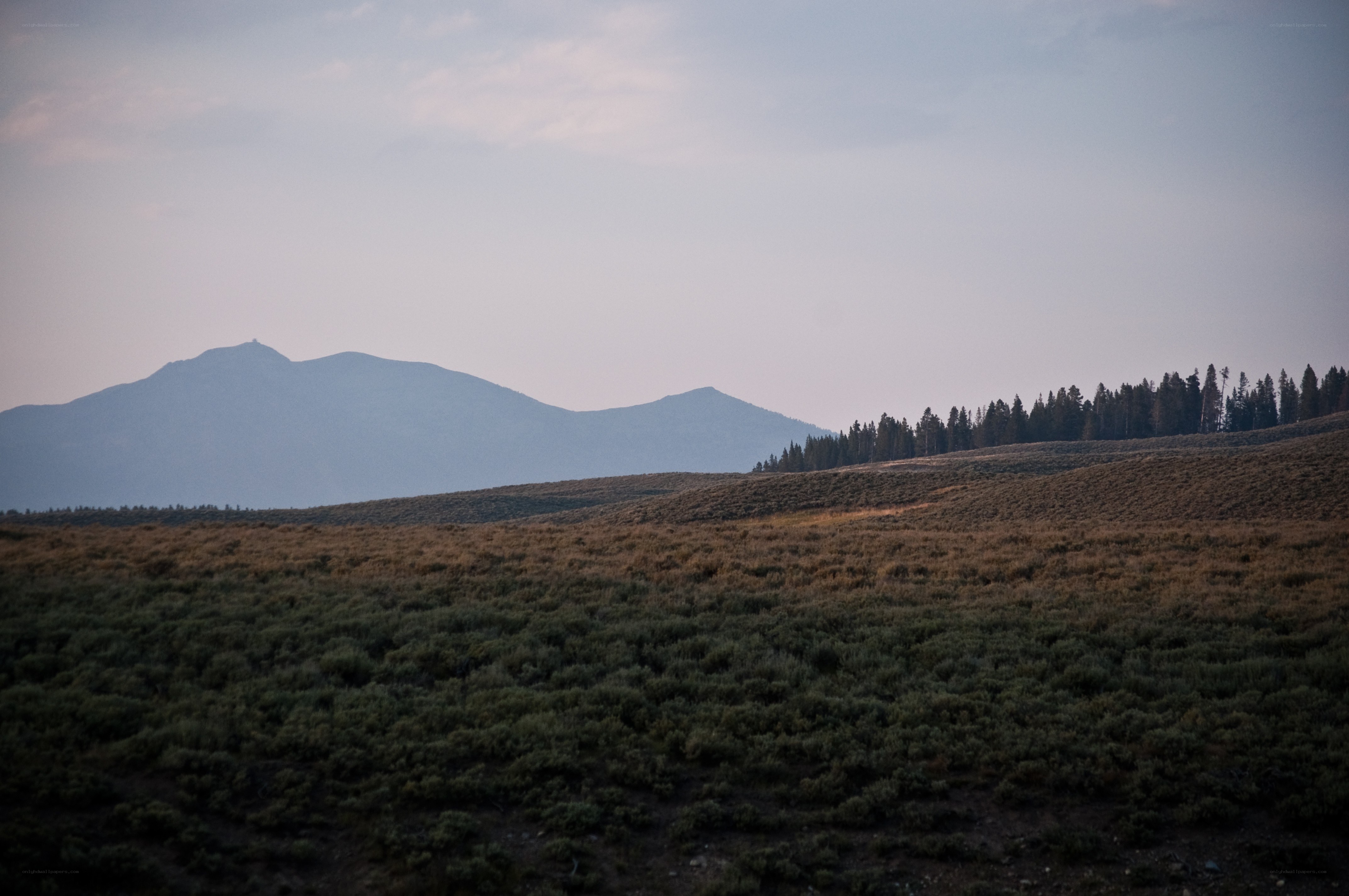 mountain landscape at dusk
