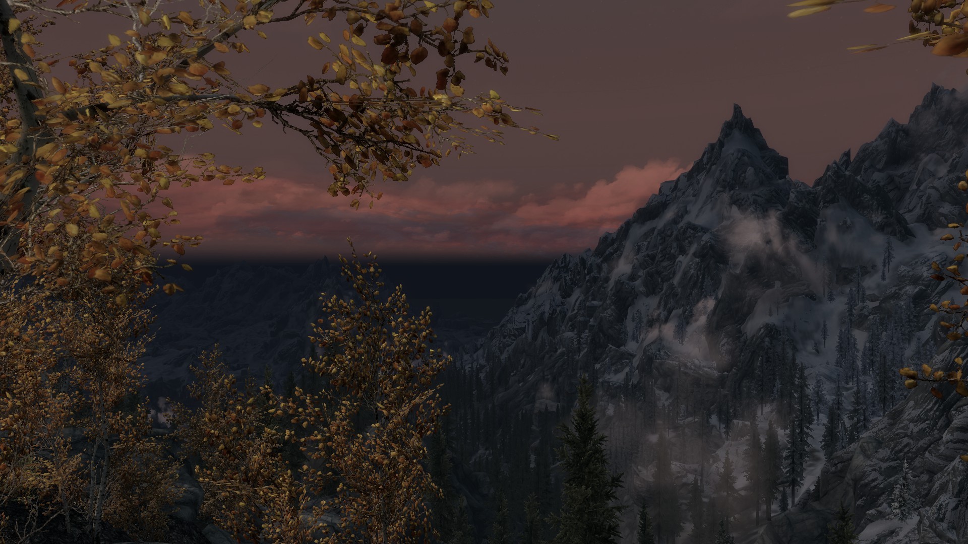 mountain landscape at dusk